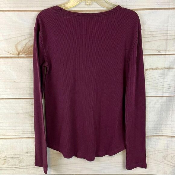 NWOT PINK Purple/Plum Waffle Long Sleeve T-shirt Warm Shirt Size Extra S… - Picture 2 of 11